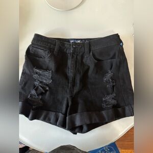 Hollister Black Distressed Jean Shorts